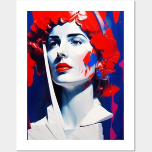 Blue & Red Lady #1 Posters and Art